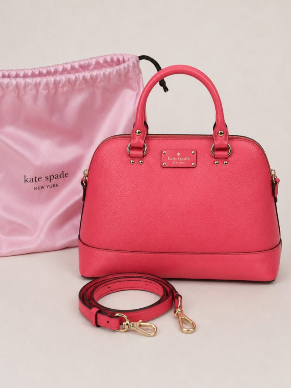 Kate Spade Wellesley Small Rachelle Satchel Flamingo Pink WKRU2485 + Dust Bag